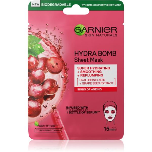 Garnier Garnier Skin Naturals Hydra Bomb gladilna maska iz platna 28 g