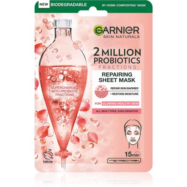 Garnier Garnier Skin Naturals maska iz platna za obraz za enkratno uporabo s probiotiki 22 g