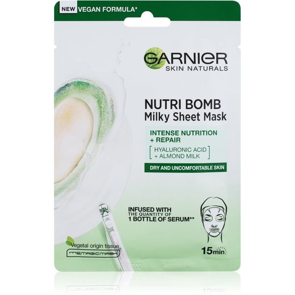 Garnier Garnier Skin Naturals Nutri Bomb hranilna tekstilna maska za suho kožo 32 g