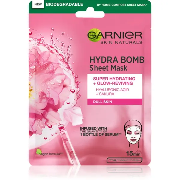 Garnier Garnier Textil Masks Hydra Bomb vlažilna tekstilna maska 28 g