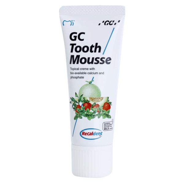 GC GC Tooth Mousse remineralizacijska zaščitna krema za občutljive zobe brez fluorida okus Melon 35 ml