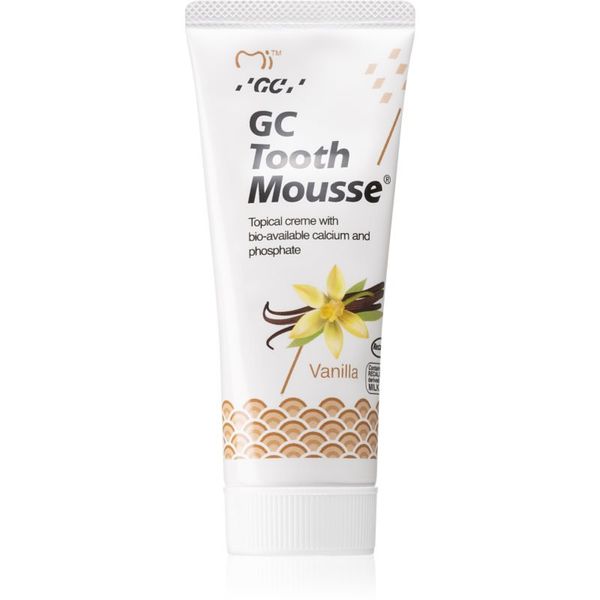 GC GC Tooth Mousse remineralizacijska zaščitna krema za občutljive zobe brez fluorida okus Vanilla 35 ml