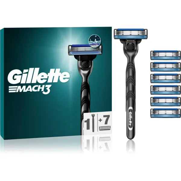 Gillette Gillette Mach3 brivnik + nadomestne britvice 7 kos