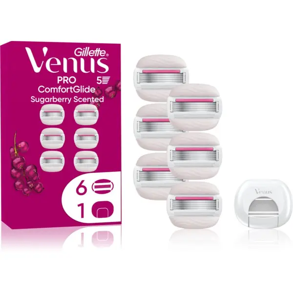 Gillette Gillette Venus PRO ComfortGlide Sugarberry nadomestne britvice + zaščitni pokrovček 6 kos