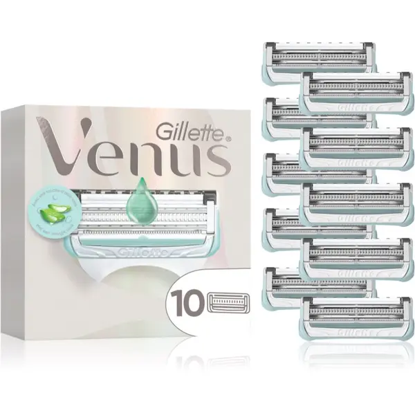 Gillette Gillette Venus Satin Care Pubic Hair&Skin nadomestne britvice za urejanje bikini linije 10 kos