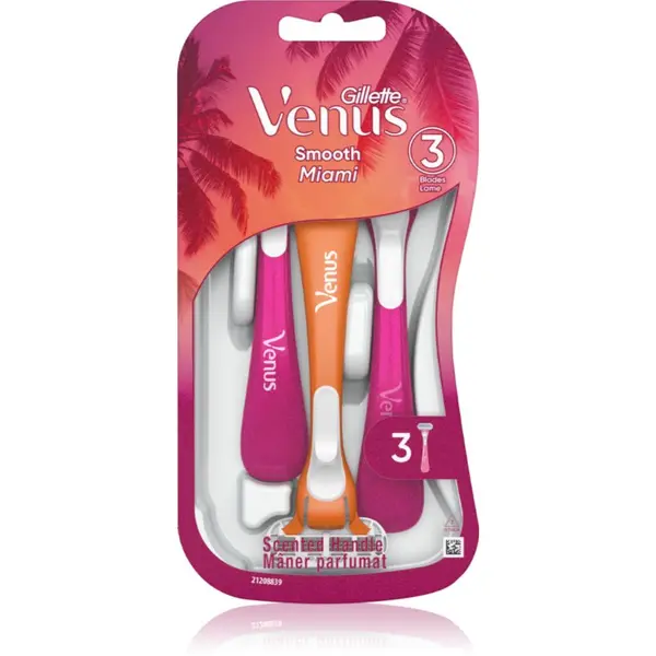 Gillette Gillette Venus Smooth Miami brivniki za enkratno uporabo za ženske 3 kos