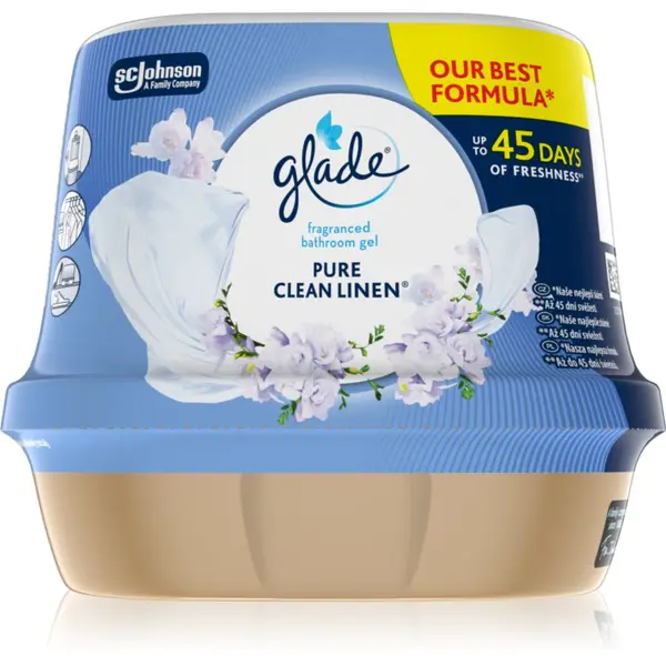 Glade GLADE Clean Linen dišeči gel za v kopalnico 180 g