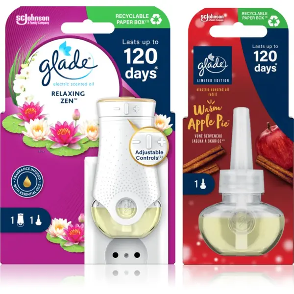 Glade GLADE Electric scented oil Relaxing Zen + Warm Apple Pie ugodno pakiranje 3 kos