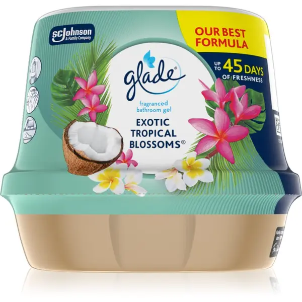 Glade GLADE Exotic Tropical Blossoms dišeči gel za v kopalnico 180 g