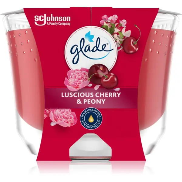 Glade GLADE Luscious Cherry & Peony dišeča sveča 204 g