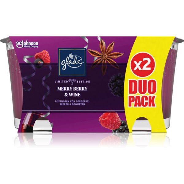 Glade GLADE Merry Berry & Wine dišeča sveča duo 2x129 g
