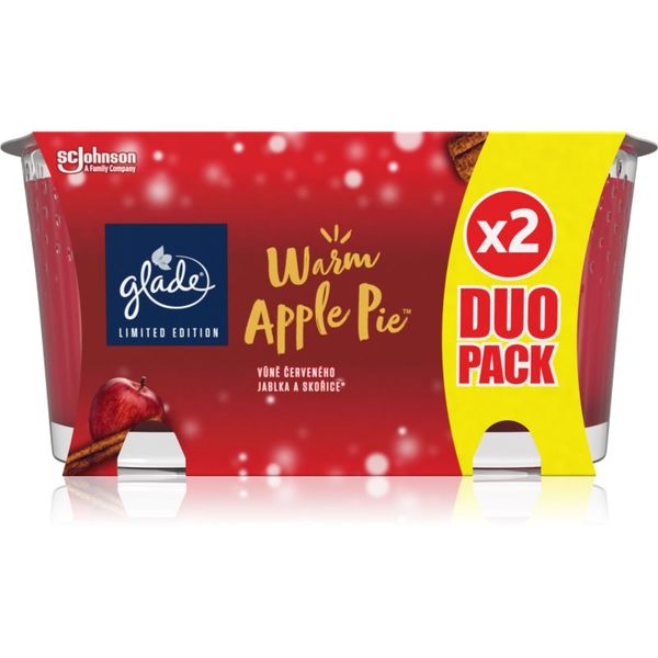 Glade GLADE Warm Apple Pie dišeča sveča duo dišave Apple, Cinnamon, Baked Crisp 2x129 g