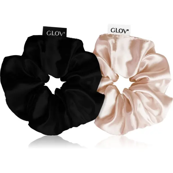 GLOV GLOV Satin Scrunchies M elastike za lase Sparkling Wine/Black 2 kos