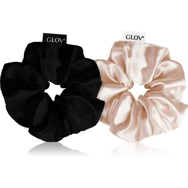GLOV GLOV Satin Scrunchies S elastike za lase Sparkling Wine/Black 2 kos