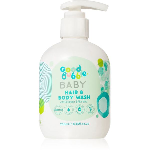 Good Bubble Good Bubble Baby Hair & Body Wash emulzija za umivanje in šampon za otroke od rojstva Cucumber & Aloe vera 250 ml