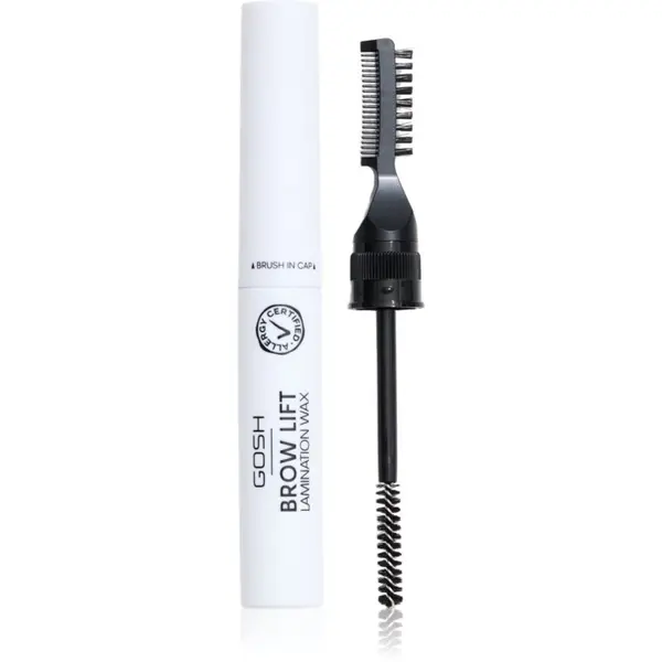GOSH COPENHAGEN GOSH COPENHAGEN Brow Lift Lamination Wax vosek za fiksacijo obrvi s krtačko 2v1 odtenek 001 Clear 6 ml