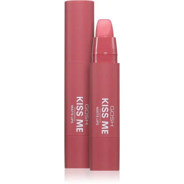 GOSH COPENHAGEN GOSH COPENHAGEN Kiss Me Matte Lips kremasta šminka z mat učinkom odtenek 001 Hot Kiss 3 g