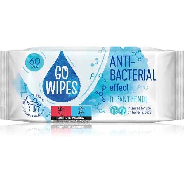 GoWipes GoWipes Anti-Bacterial Effect D-Panthenol vlažni čistilni robčki s protibakterijskim učinkom 60 kos