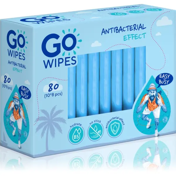 GoWipes GoWipes Anti-Bacterial Effect osvežilni vlažilni robčki s protibakterijskim učinkom 10x8 kos