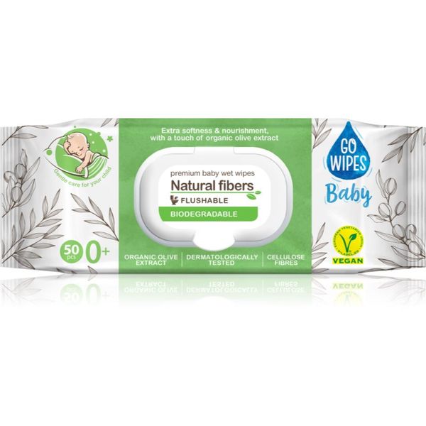 GoWipes GoWipes Baby Natural Fibers otroški nežni vlažni robčki za občutljivo kožo 0+ 50 kos