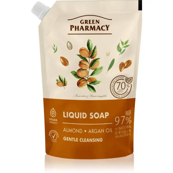 Green Pharmacy Green Pharmacy Almond & Argan Oil tekoče milo za roke nadomestno polnilo 460 ml