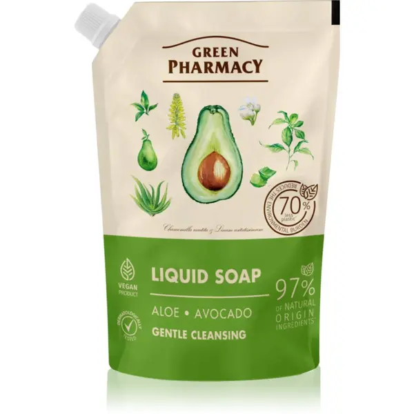 Green Pharmacy Green Pharmacy Aloe & Avocado tekoče milo za roke nadomestno polnilo 460 ml