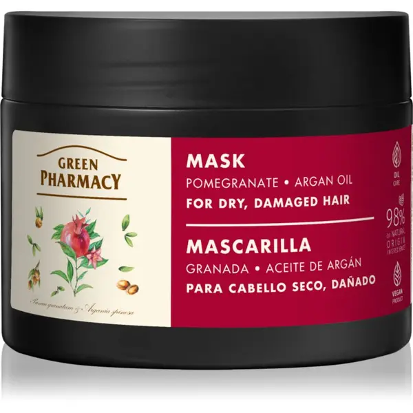 Green Pharmacy Green Pharmacy Argan Oil & Pomegranate Care Mask negovalna maska za poškodovane lase 300 ml
