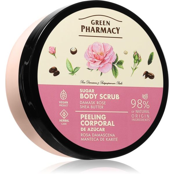 Green Pharmacy Green Pharmacy Body Care Damask Rose & Shea Butter sladkorni piling za telo 200 ml