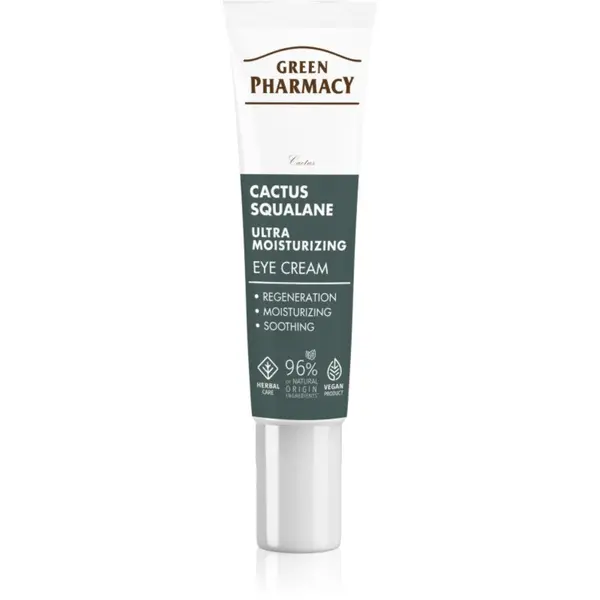 Green Pharmacy Green Pharmacy Cactus & Squalane Eye Cream vlažilna in posvetlitvena nega za veke in kolobarje pod očmi 15 ml