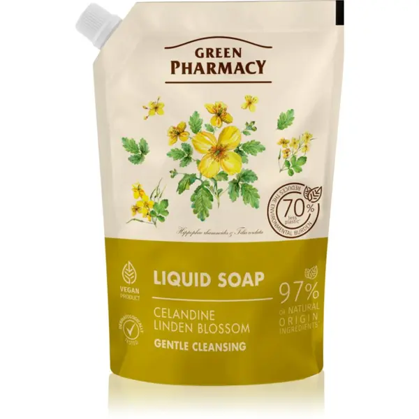 Green Pharmacy Green Pharmacy Celandine & Linden tekoče milo za roke nadomestno polnilo 460 ml