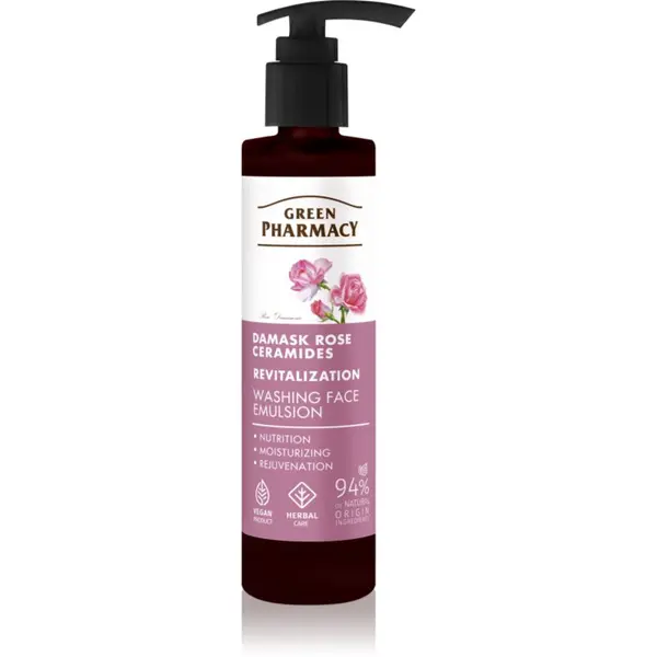 Green Pharmacy Green Pharmacy Damask Rose & Ceramides Face Emulsion čistilna emulzija za obraz 150 ml