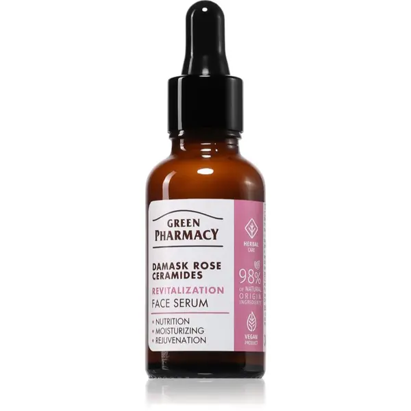 Green Pharmacy Green Pharmacy Damask Rose & Ceramides Serum revitalizacijski serum za obraz 30 ml