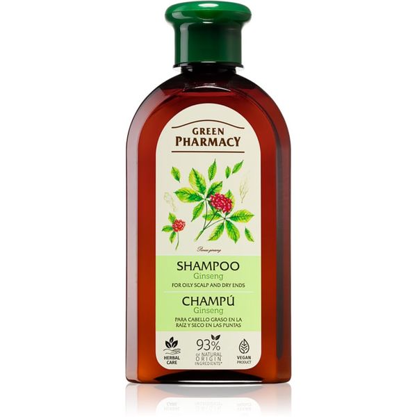 Green Pharmacy Green Pharmacy Hair Care Ginseng šampon za mastno lasišče in suhe konice las 350 ml