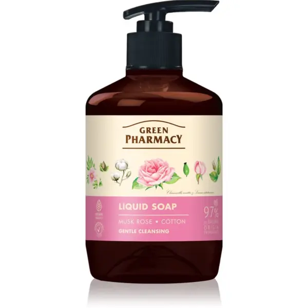 Green Pharmacy Green Pharmacy Musk Rose & Cotton tekoče milo za roke 460 ml