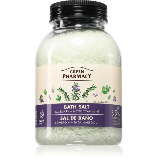 Green Pharmacy Green Pharmacy Rossemary & Maroccan Mint Bath Salt relaksacijska sol za kopel 1000 g
