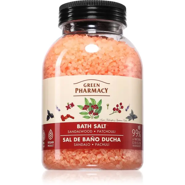 Green Pharmacy Green Pharmacy Sandalwood & Patchouli Bath Salt relaksacijska sol za kopel 1000 g