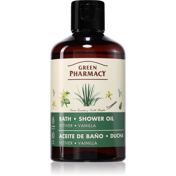 Green Pharmacy Green Pharmacy Vetiver & Vanilla Bath Oil osvežilno olje za prhanje z vanilijo 250 ml