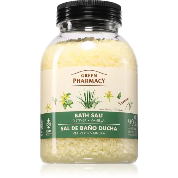 Green Pharmacy Green Pharmacy Vetiver & Vanilla Bath Salt relaksacijska sol za kopel 1000 g
