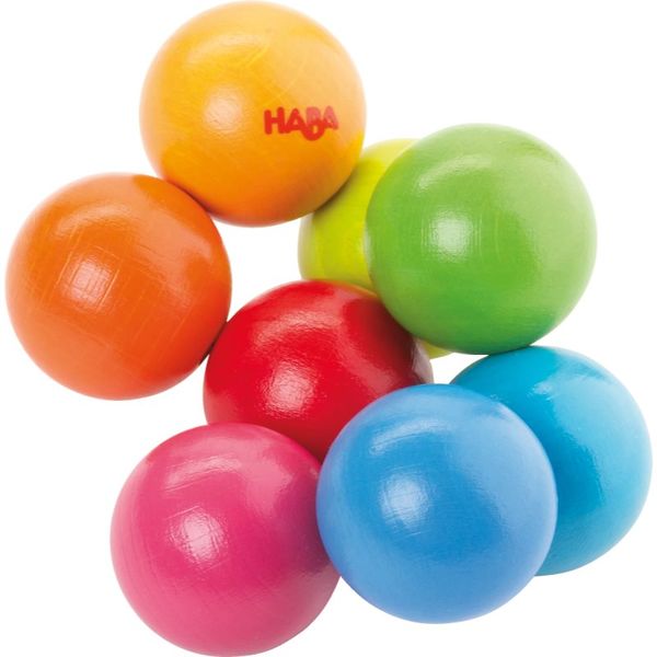 Haba Haba Wooden Rattle Balls ropotuljica iz lesa 6 m+ 1 kos