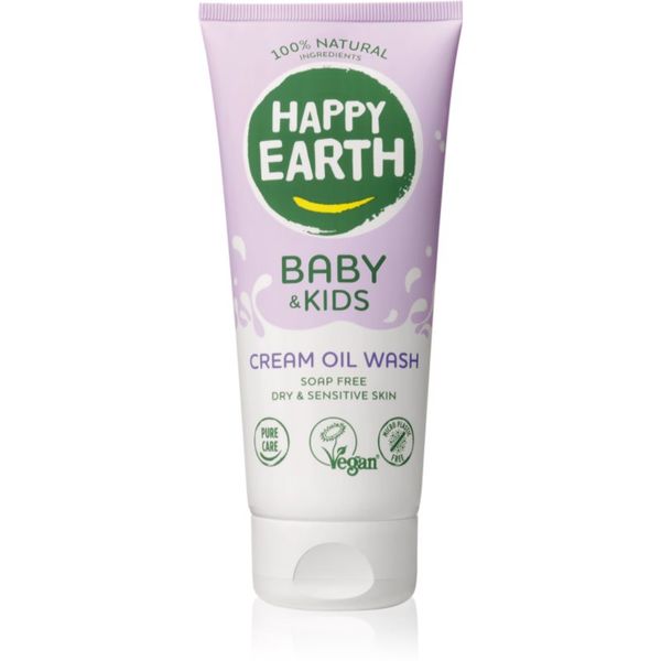 Happy Earth Happy Earth 100% Natural Cream Oil Wash for Baby & Kids olje za umivanje za suho in občutljivo kožo 200 ml