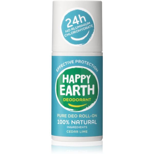 Happy Earth Happy Earth 100% Natural Deodorant Roll-On Cedar Lime dezodorant roll-on 75 ml