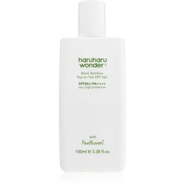 Haruharu Wonder Haruharu Wonder Black Bamboo Top-to-Toe SPF Veil lahki zaščitni fluid za telo in obraz SPF 50+ 100 ml