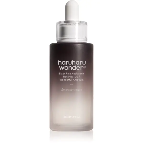 Haruharu Wonder Haruharu Wonder Black Rice Hyaluronic Botanical 2GF Wonderful Ampoule vlažilni serum proti gubam s pomirjajočim učinkom 30 ml