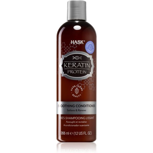 HASK HASK Keratin Protein balzam za glajenje las za poškodovane in kemično obdelane lase 355 ml
