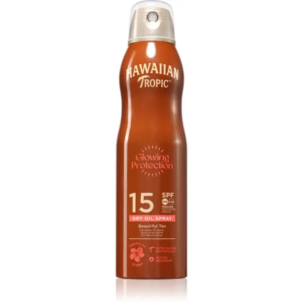 Hawaiian Tropic Hawaiian Tropic Glowing Protection Dry Oil Spray zaščitno pršilo za sončenje SPF 15 177 ml