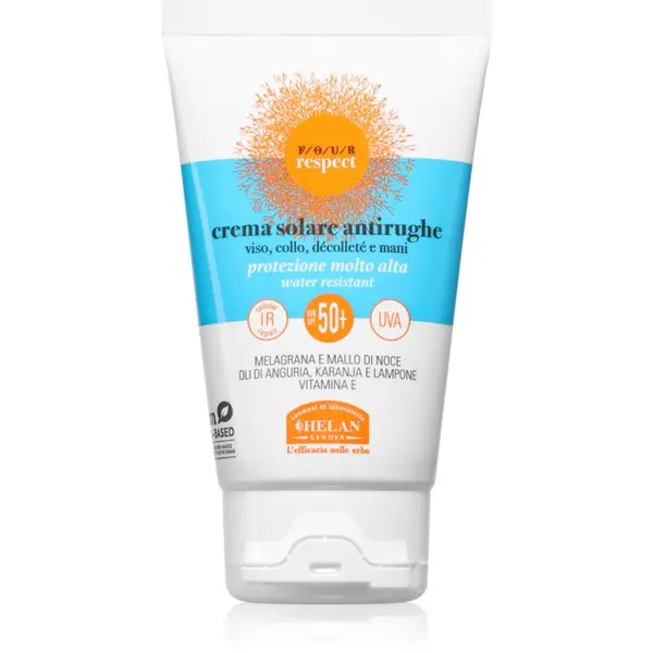 Helan Helan VOGLIA DI SOLE FOUR RESPECT Sun Cream SPF50+ krema proti gubam za sončenje SPF 50+ 50 ml