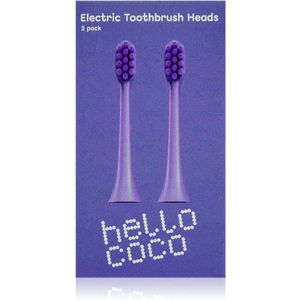 Hello Coco Hello Coco Electric Toothbrush Heads Purple nadomestne glave za zobno ščetko 2 kos