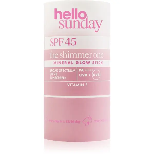 hello sunday hello sunday the shimmer one mineral glow stick mineralna zaščitna paličica za občutljive predele kože SPF 45 20 g