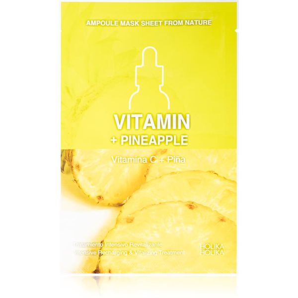 Holika Holika Holika Holika Ampoule Mask Sheet From Nature Vitamin C + Pineapple maska iz platna s poživitvenim učinkom 1 kos