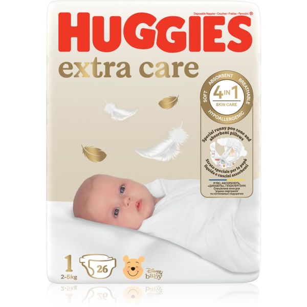 Huggies Huggies Extra Care Size 1 plenice za enkratno uporabo 2-5 kg 26 kos